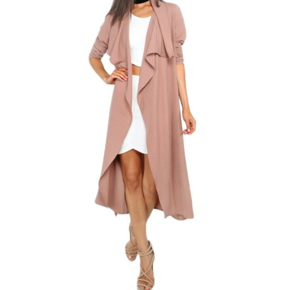 Blush colored trench